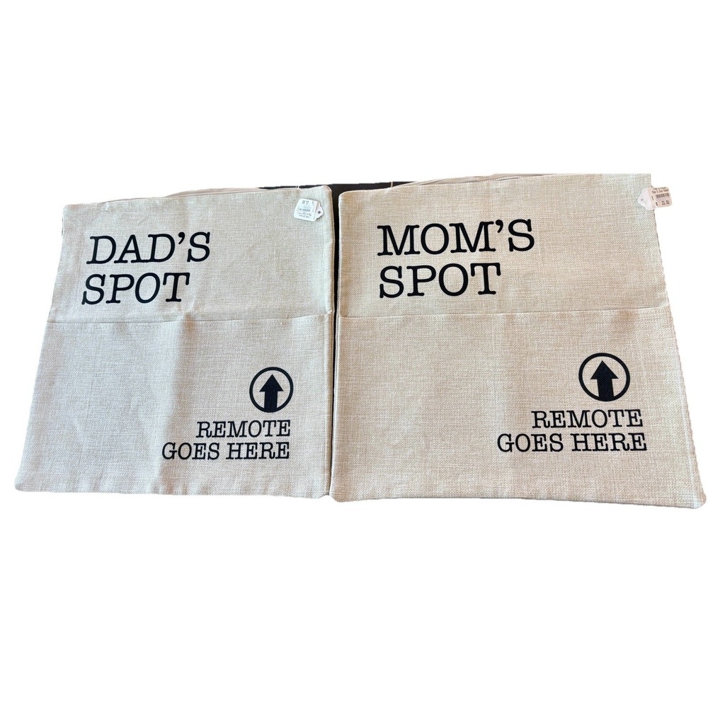 Novelty Remote Control Pocket Pillow Cases Gift Mom & Dad  Pocket Zip Set 2